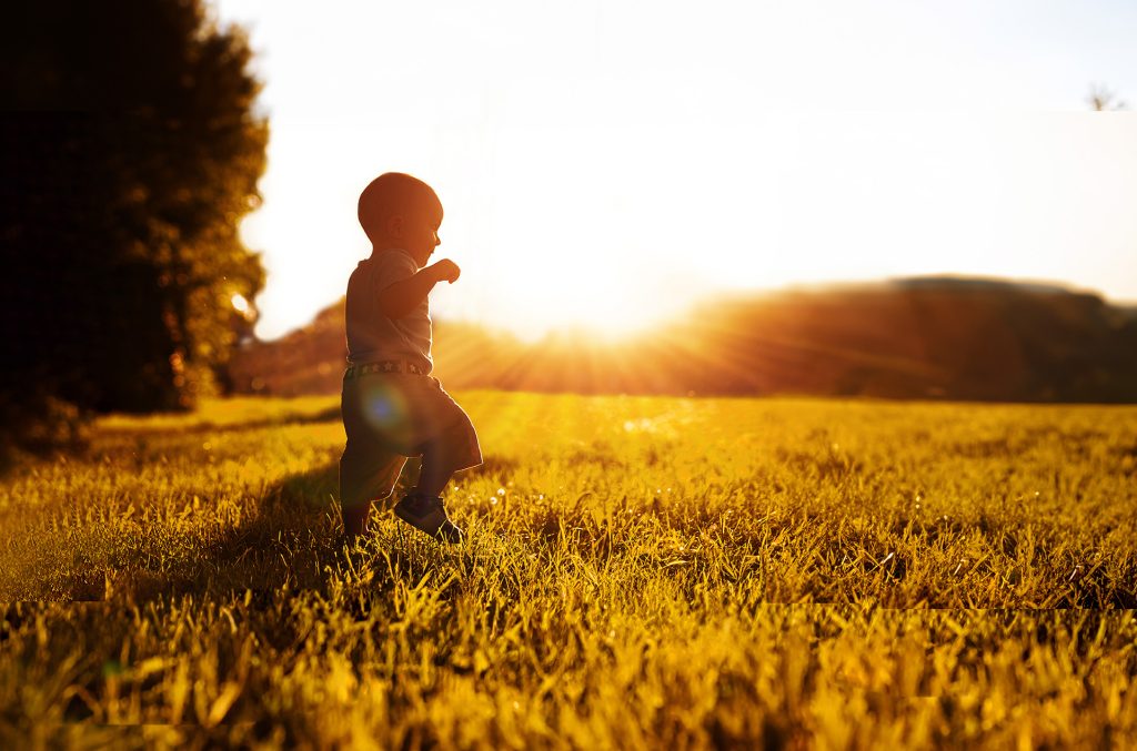 Baby’s,First,Independent,Steps,On,The,Grass.
